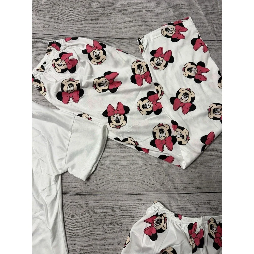 Minnie Mouse Ladies Pajama Set 3Pc Short + Pants  Size L  New 139 - Picture 4 of 8